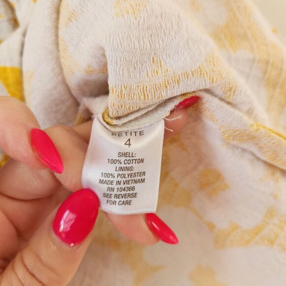 Luxe by Carmen Marc Valvo Yellow Sleeveless Summer Dress Floral Brocade 4P - Picture 8 of 9